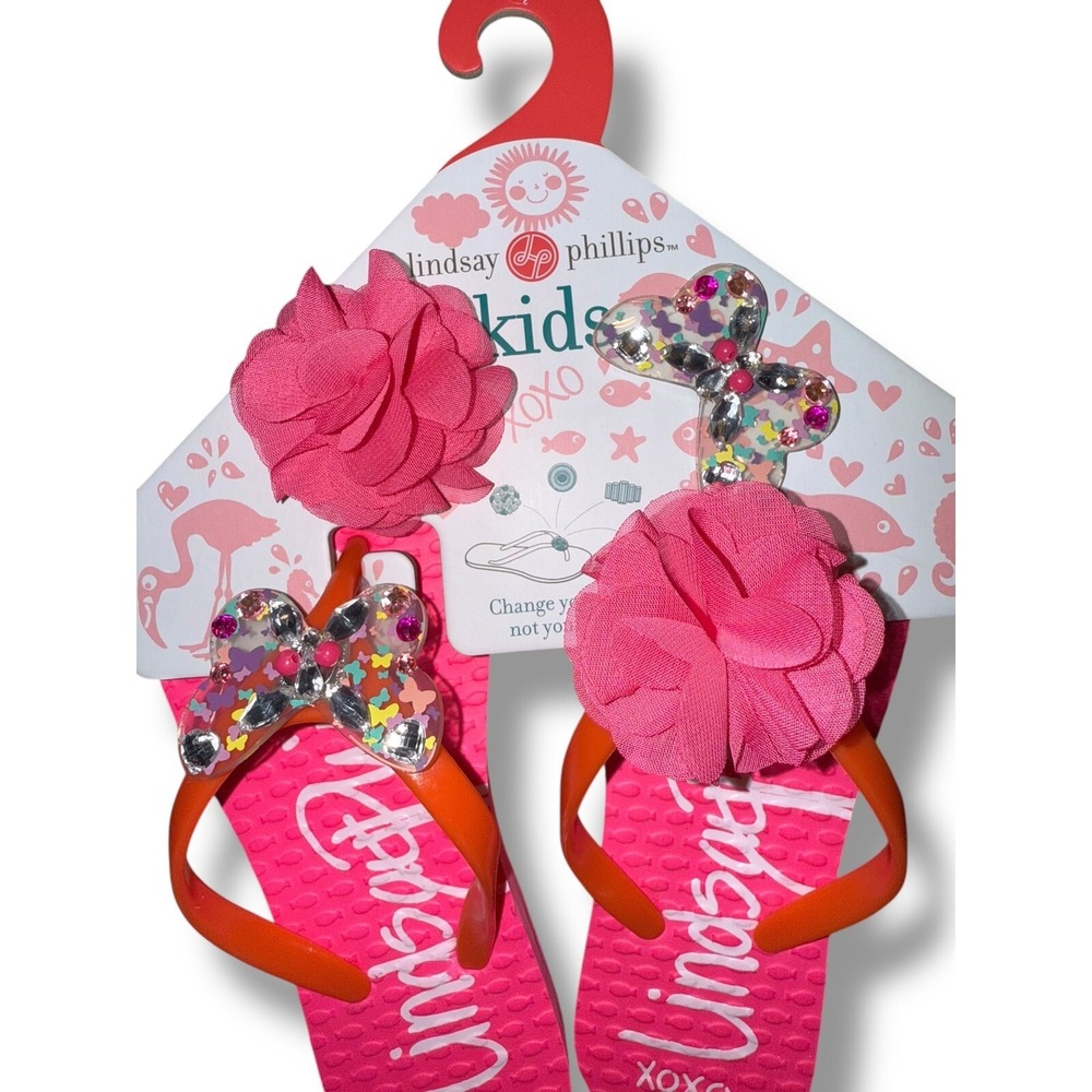 Lindsay Phillips Kids Interchangeable Snaps Madeline Flip Flops Size 11 kids - Picture 7 of 15